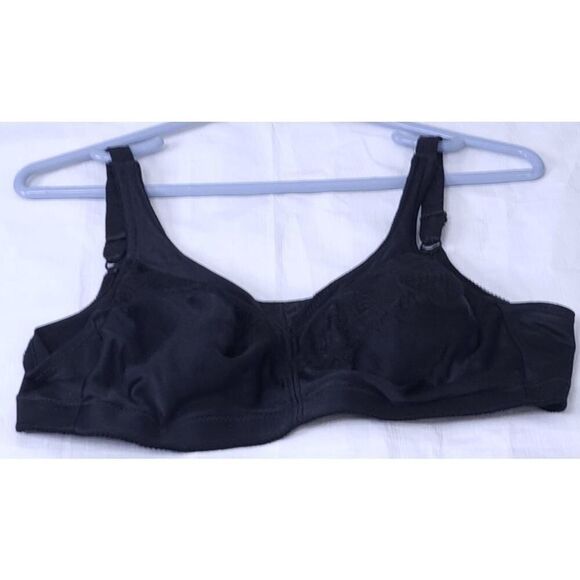 Vintage Exquisite Form Bra 40B 40 B  Black Ful-ly Lace Trim - Picture 1 of 4